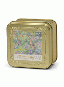 Ароматна соева свещ Падивакс в метална кутия "Импресионист - Моне: Градината на художника в Живерни"